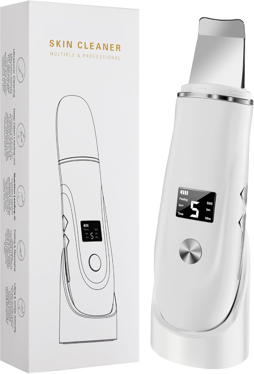 4-in-1 Ultrasonic Facial Skin Scrubber and Pore Cleaner