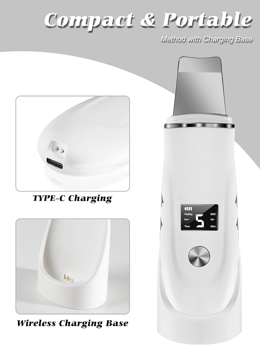 4-in-1 Ultrasonic Facial Skin Scrubber and Pore Cleaner