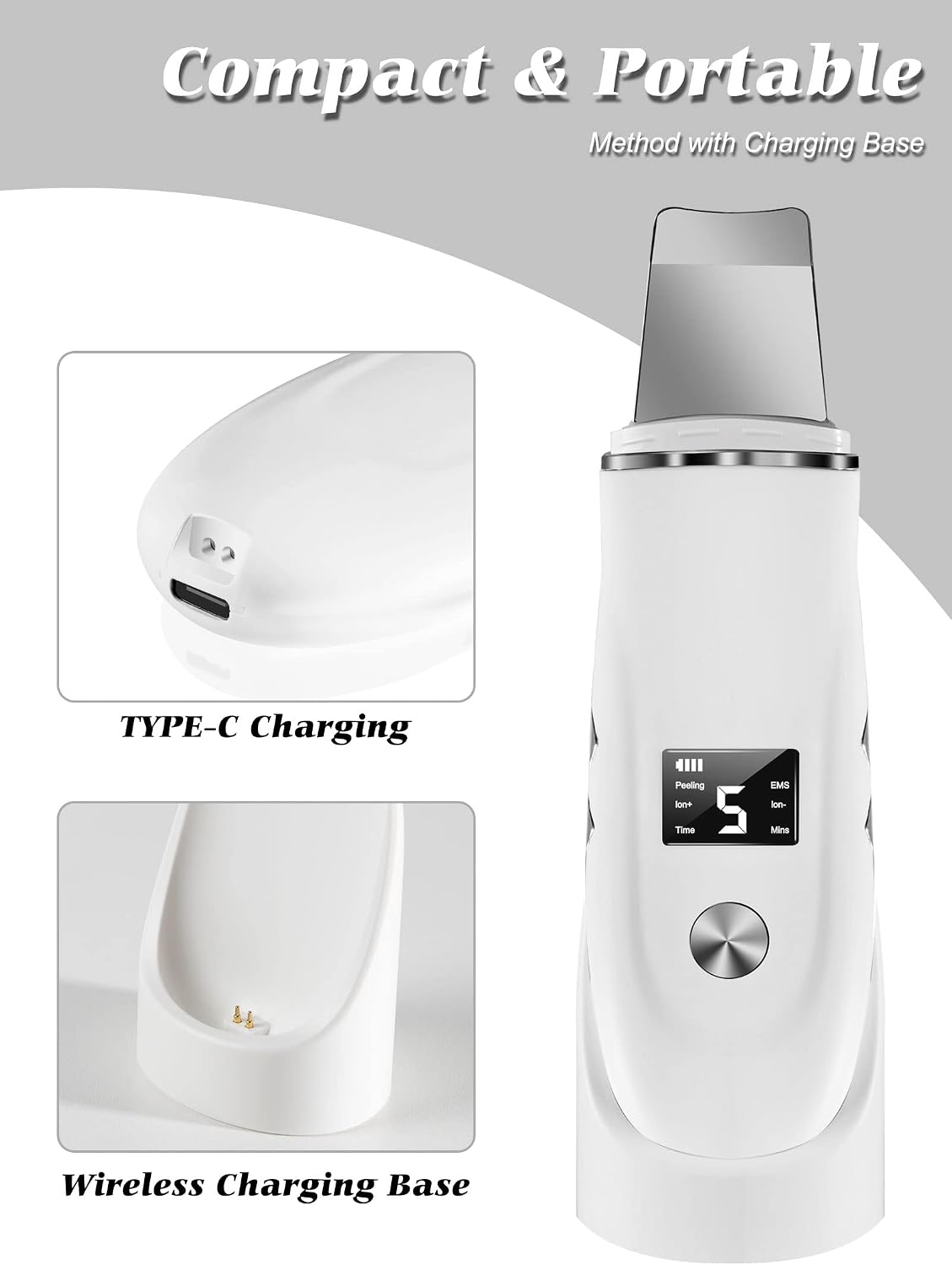 4-in-1 Ultrasonic Facial Skin Scrubber and Pore Cleaner