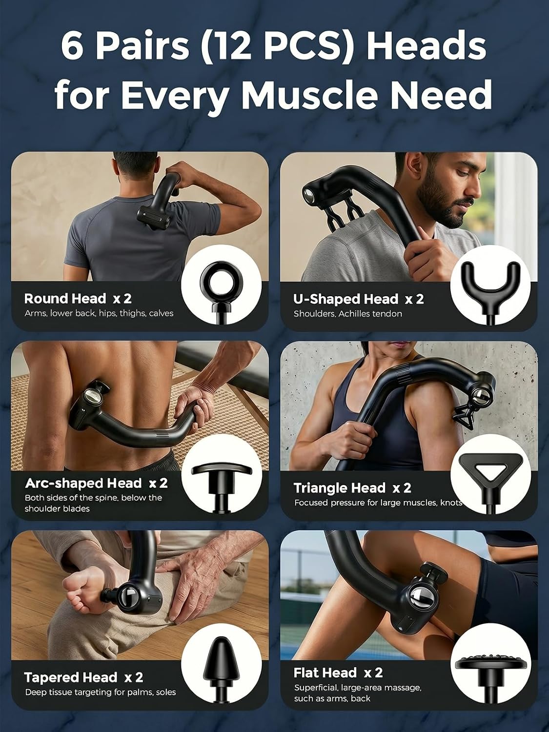 Dual-Head Handheld Percussion Muscle Massager