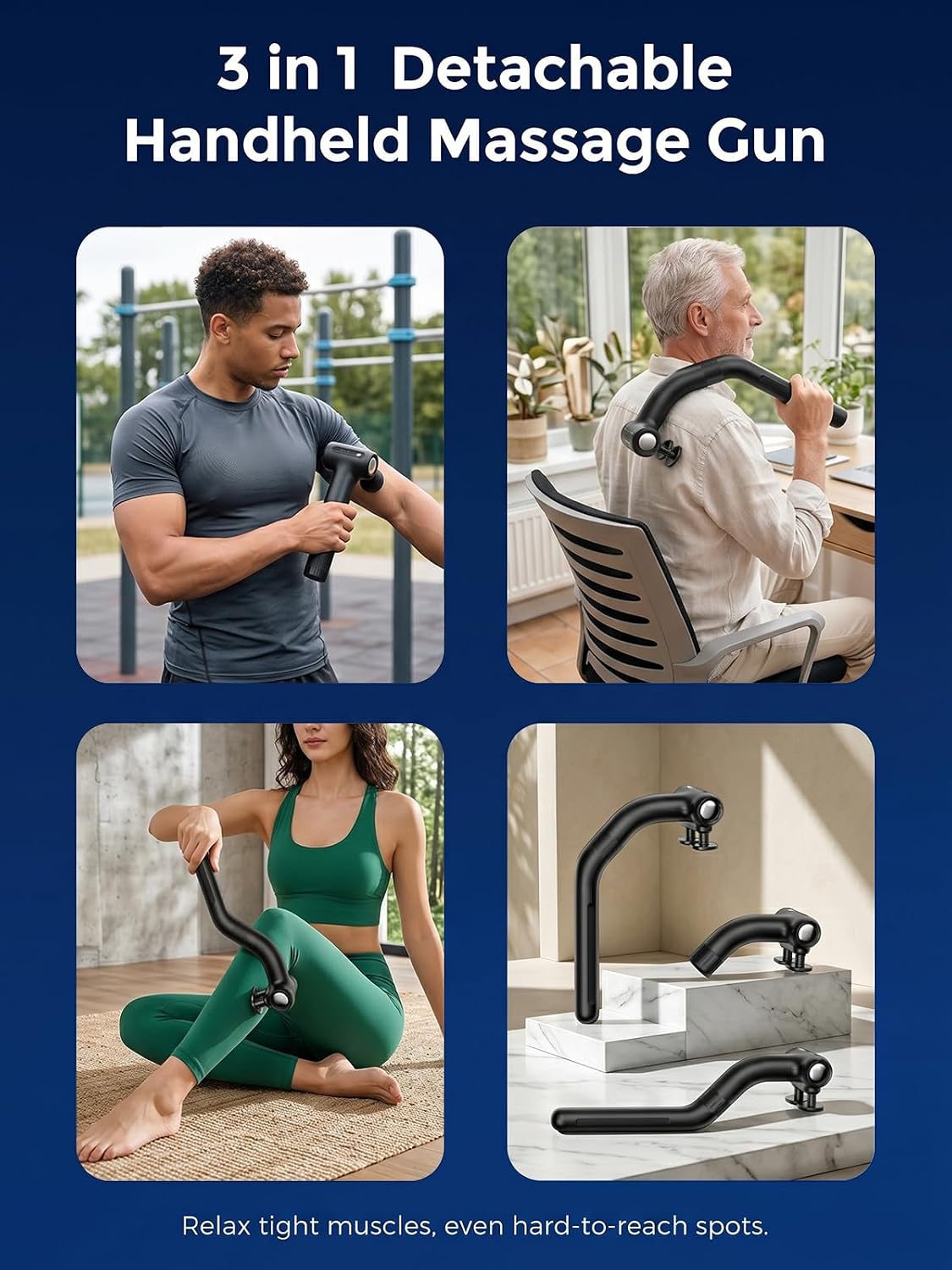 Dual-Head Handheld Percussion Muscle Massager