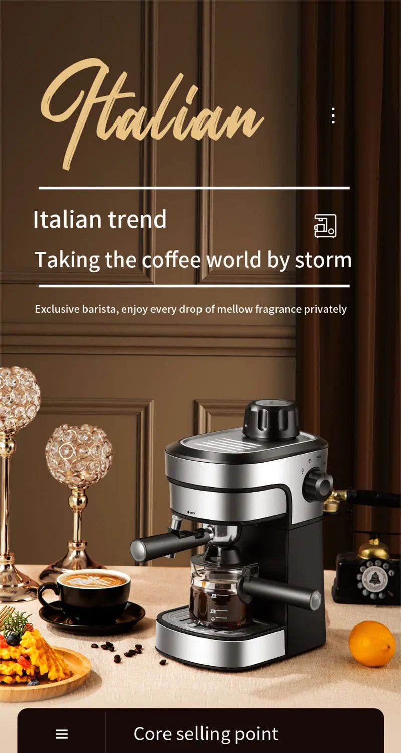 Semi-Automatic Espresso and Cappuccino Coffee Maker
