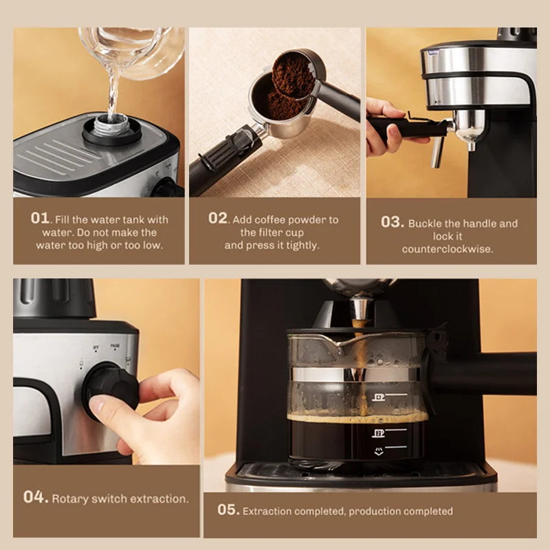 Semi-Automatic Espresso and Cappuccino Coffee Maker