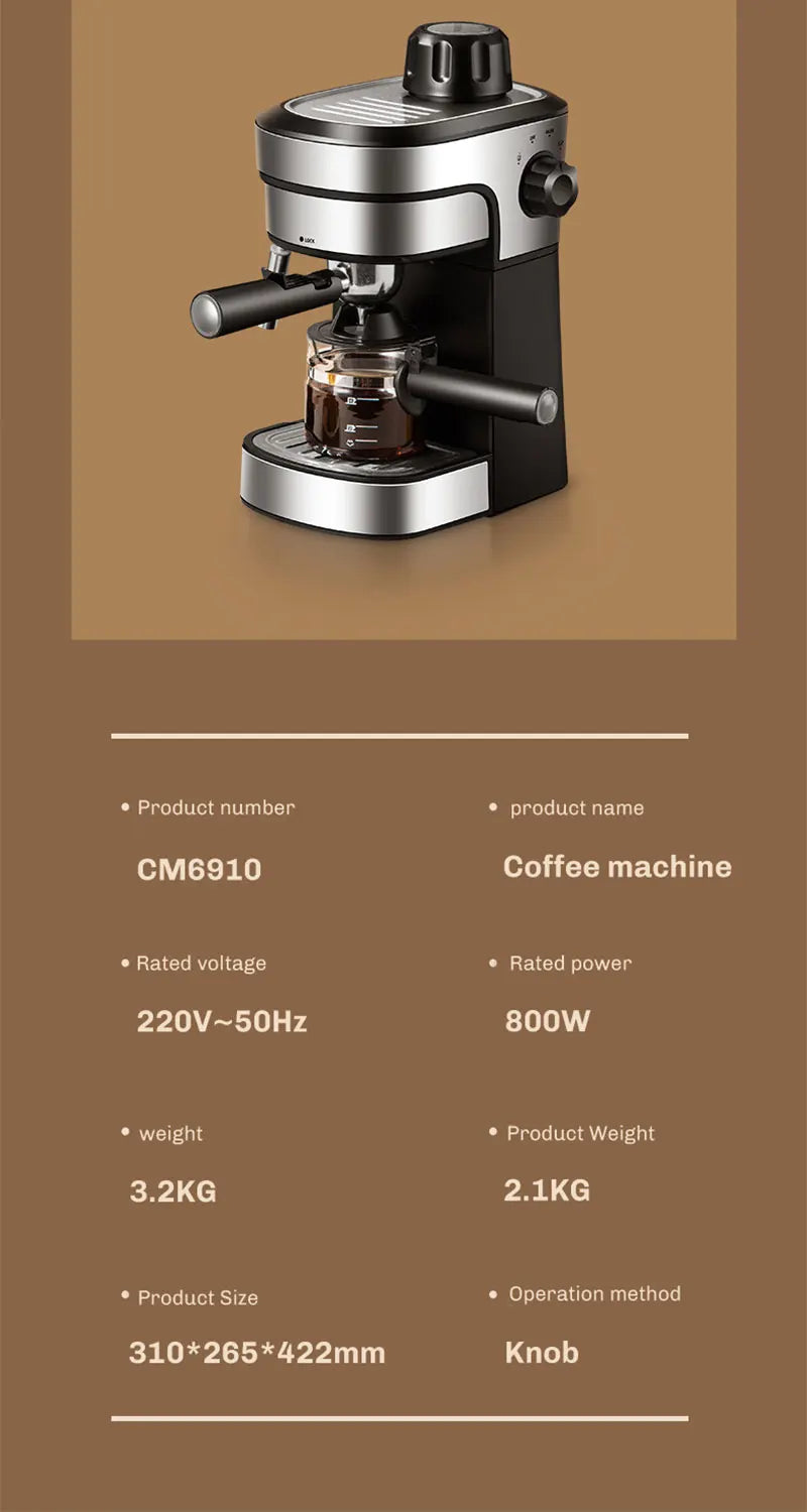 Semi-Automatic Espresso and Cappuccino Coffee Maker - 24