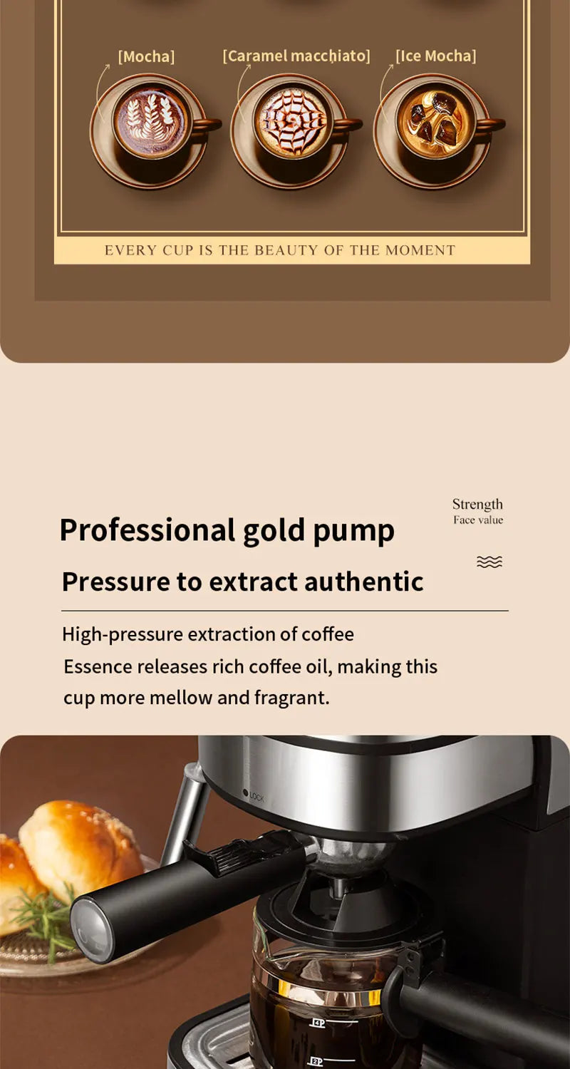 Semi-Automatic Espresso and Cappuccino Coffee Maker