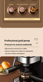 Semi-Automatic Espresso and Cappuccino Coffee Maker