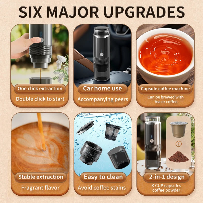 Portable Wireless Espresso Coffee Maker for Travel and Camping