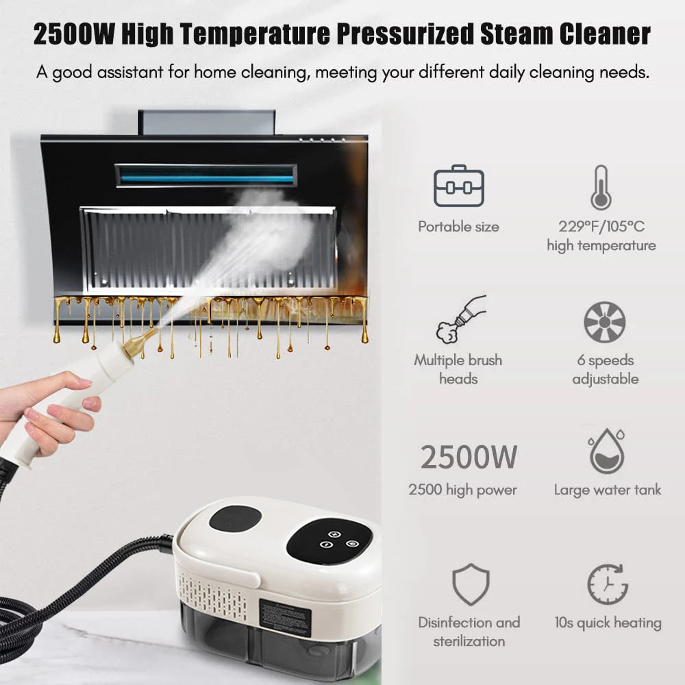 High-Pressure Portable Steam Cleaner for Home and Car - 2