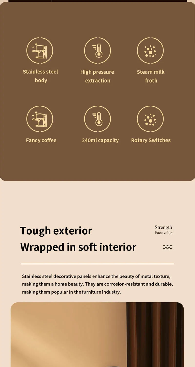 Semi-Automatic Espresso and Cappuccino Coffee Maker