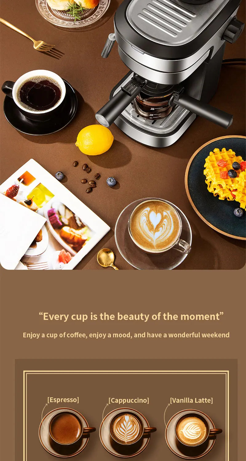 Semi-Automatic Espresso and Cappuccino Coffee Maker