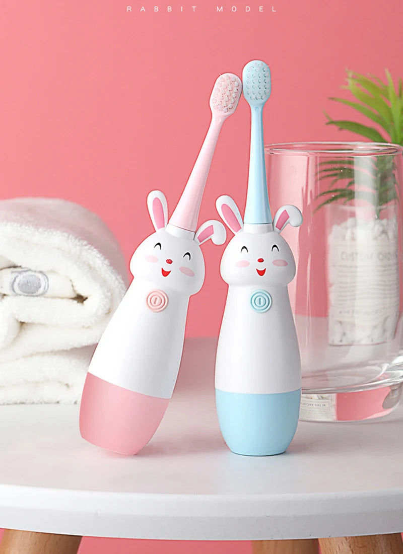 Electric Cartoon Bunny Toothbrush for Kids - 7