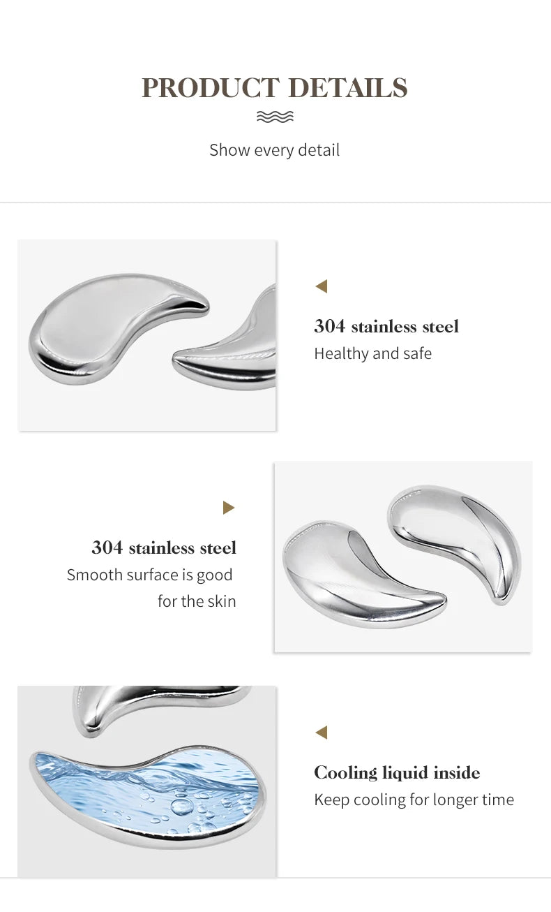 Reusable Stainless Steel Cooling Eye Pads for Puffiness - 10