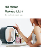 Portable Mini Skincare Fridge with LED Mirror for Home and Travel