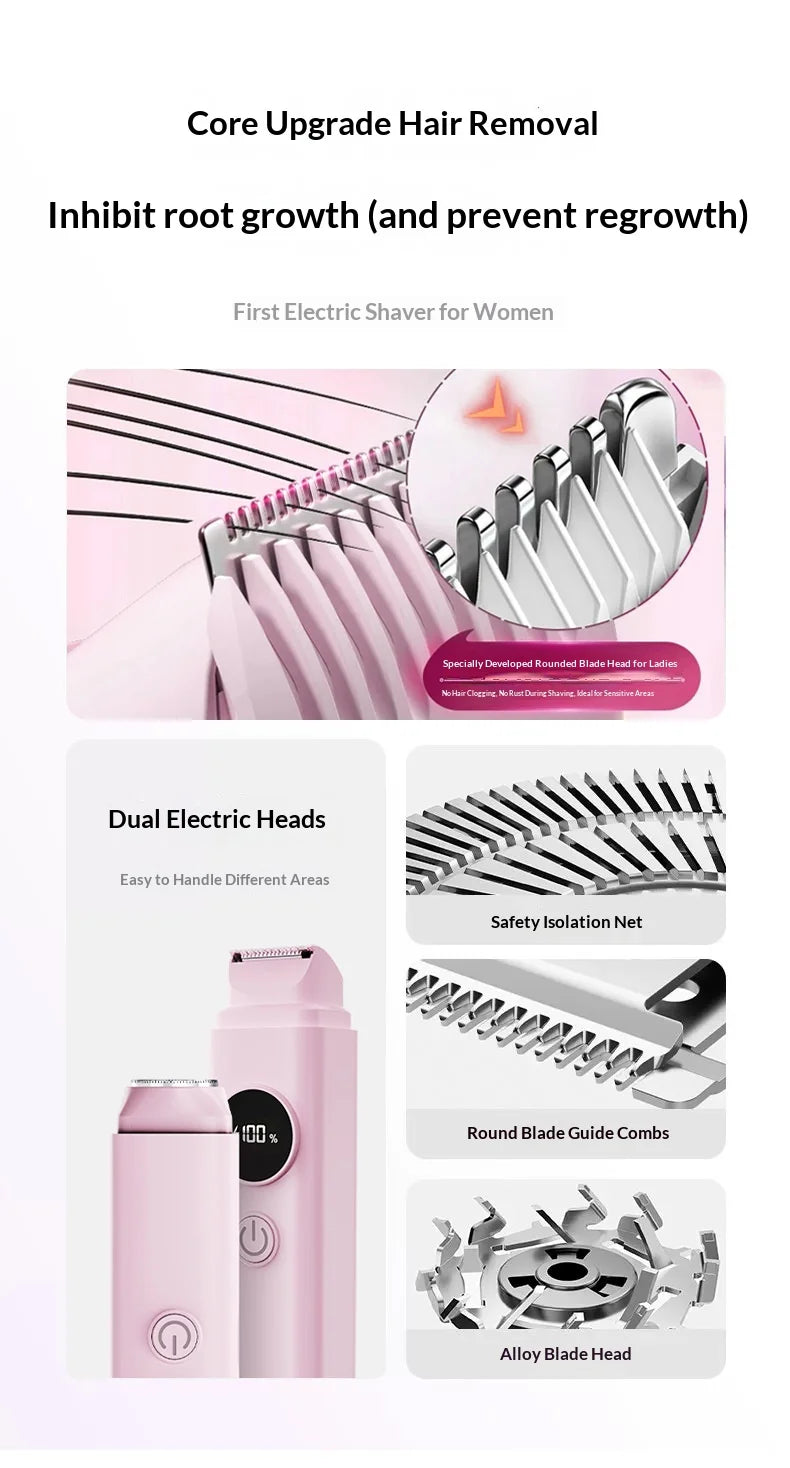 2-in-1 Painless Electric Shaver for Women - 8