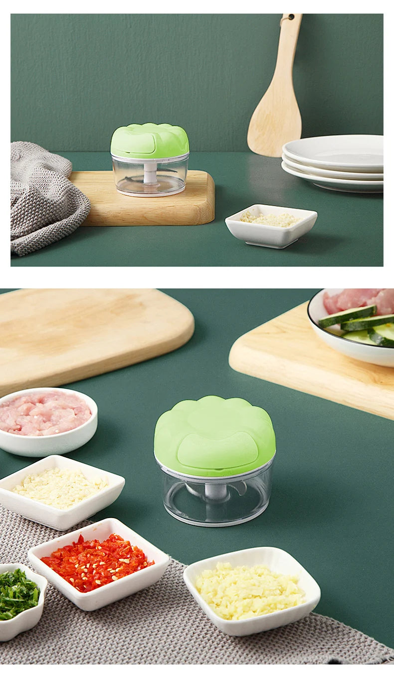 Manual Hand-Pull Vegetable Chopper and Garlic Grinder - 10