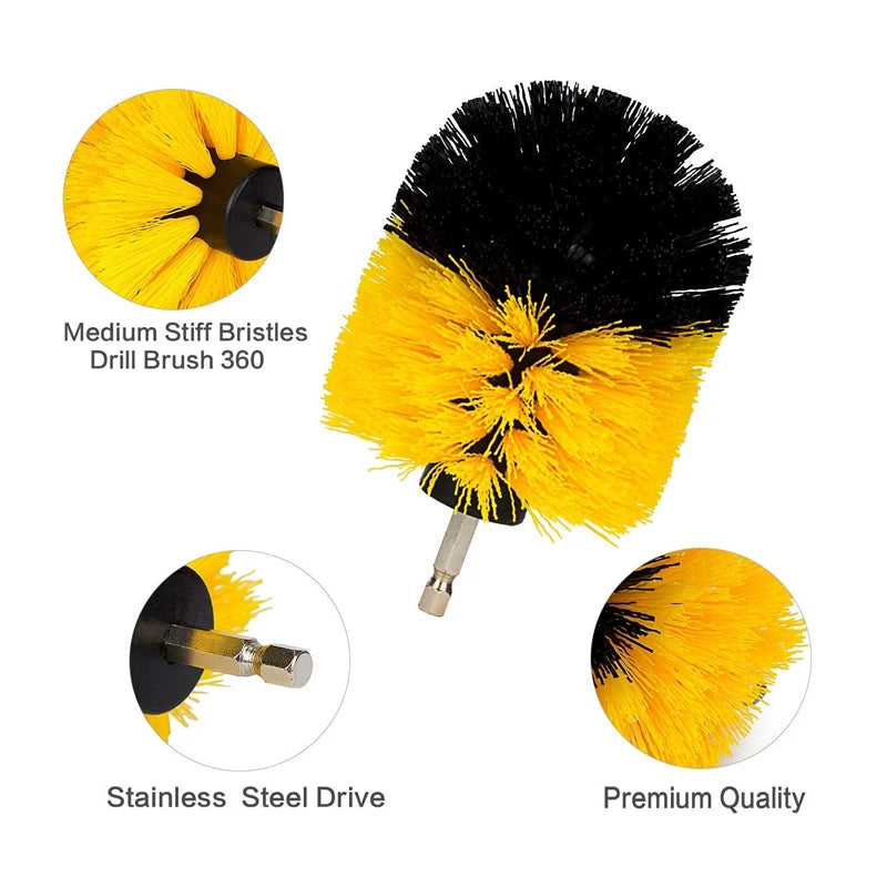 Power Drill Attachment Cleaning Brush Kit - 10