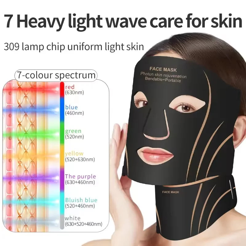 7-Color LED Face and Neck Rejuvenation Mask - 10