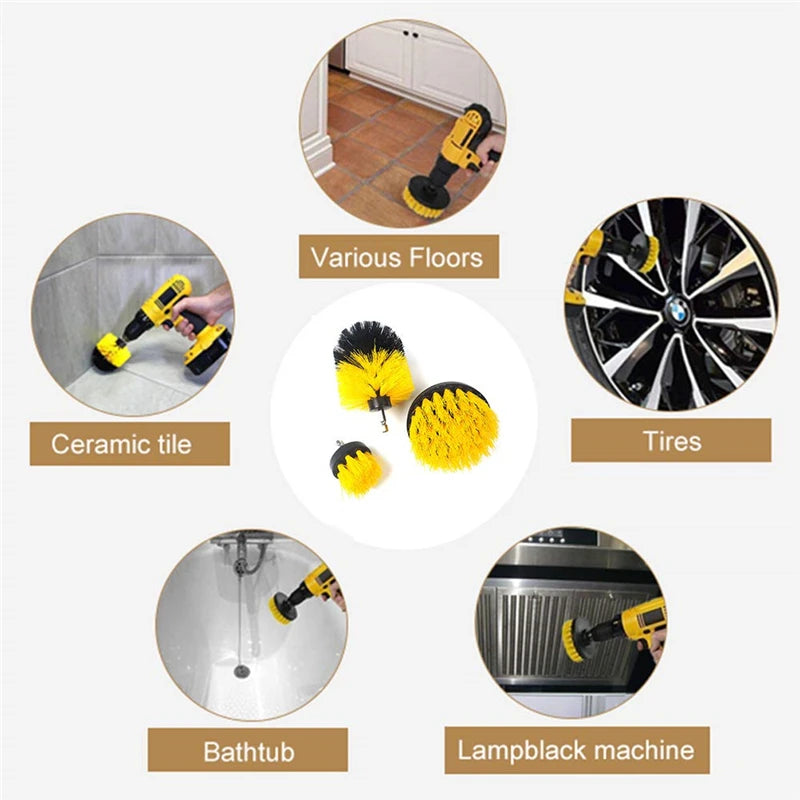 Electric Drill Power Scrubber Brush Kit for Deep Cleaning - 8