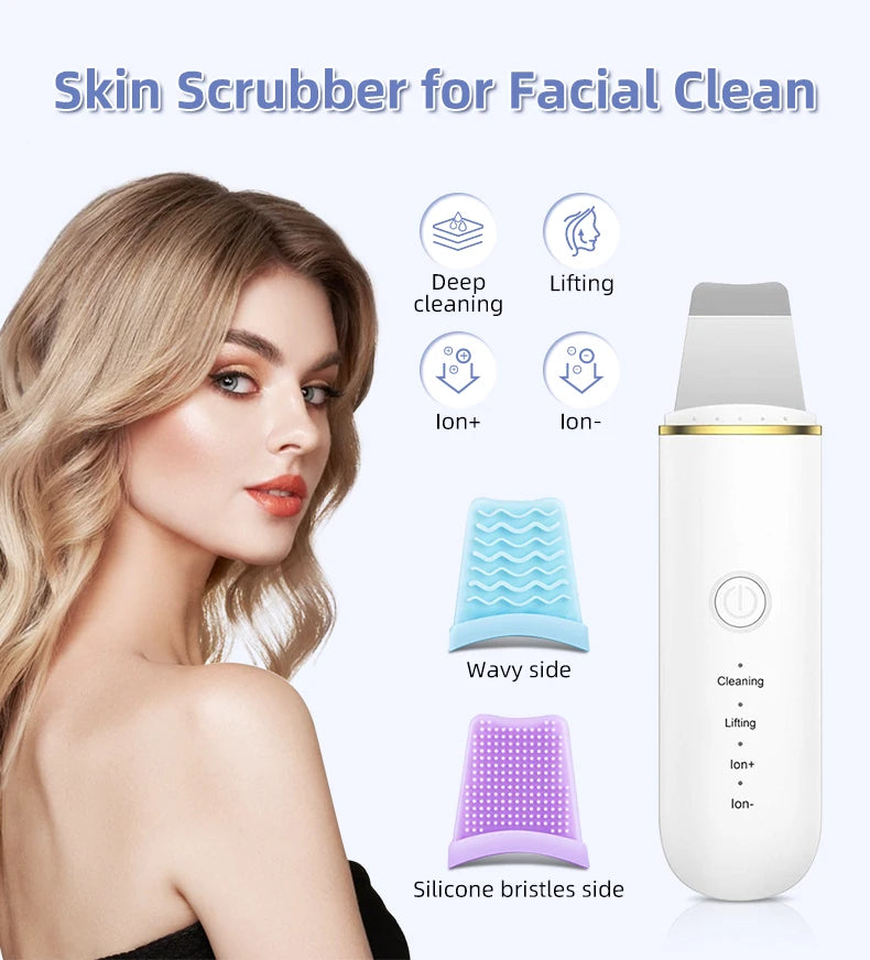 Ultrasonic Facial Skin Scrubber and Pore Cleaner Spatula - 7