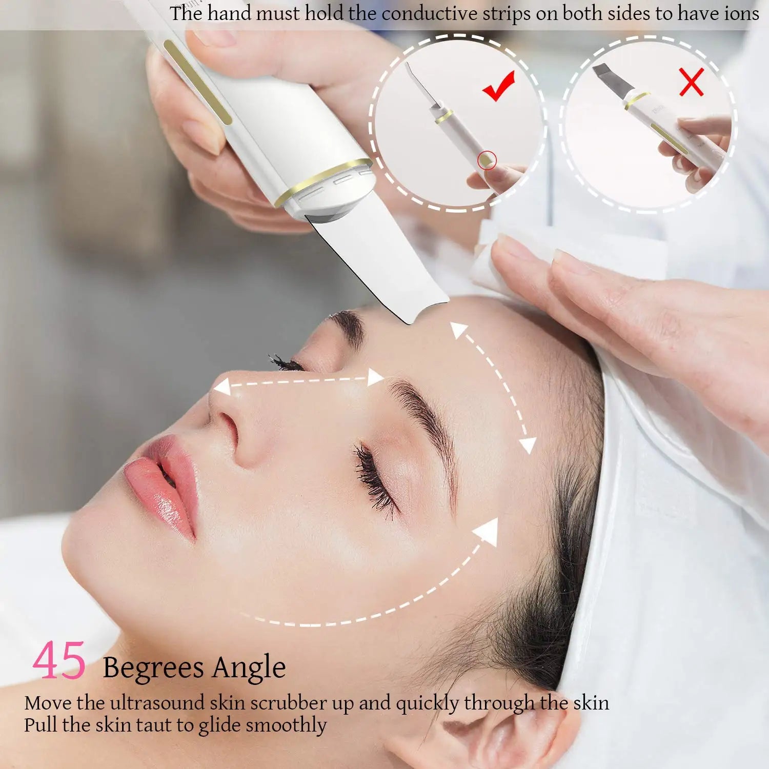 Ultrasonic Facial Skin Scrubber and Pore Cleaner Spatula - 12