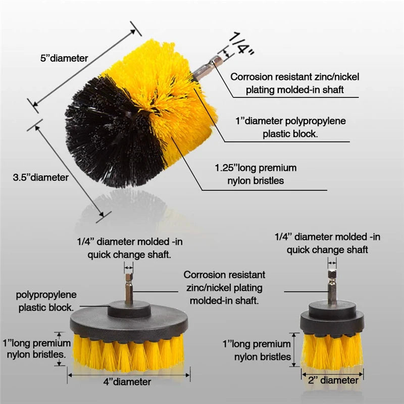 Electric Drill Power Scrubber Brush Kit for Deep Cleaning