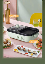 2-in-1 Electric Hot Pot and Grill for Indoor BBQ