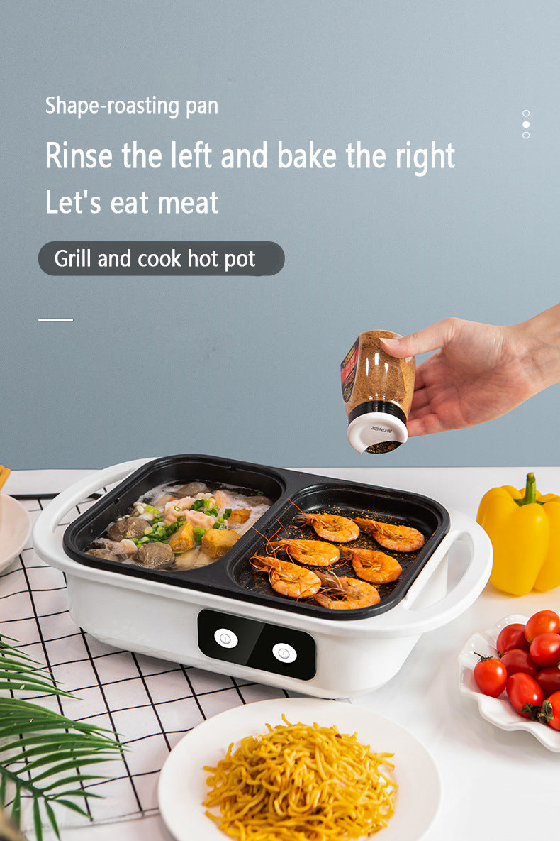 2-in-1 Electric Hot Pot and Grill for Indoor BBQ