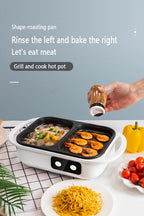 2-in-1 Electric Hot Pot and Grill for Indoor BBQ