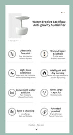 Anti-Gravity LED Water Drop Humidifier
