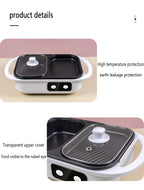 2-in-1 Electric Hot Pot and Grill for Indoor BBQ