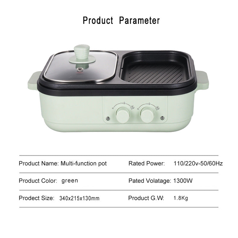 2-in-1 Electric Hot Pot and Grill for Indoor BBQ - 38