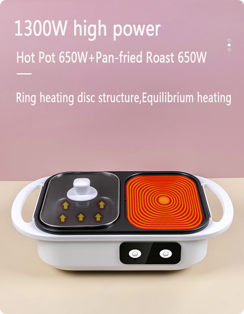 2-in-1 Electric Hot Pot and Grill for Indoor BBQ