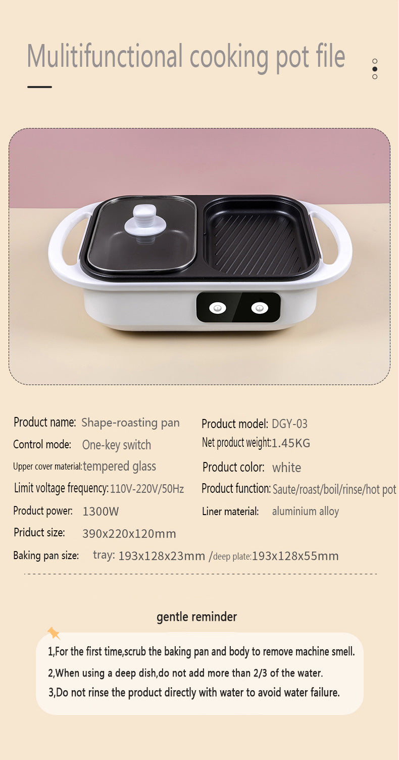 2-in-1 Electric Hot Pot and Grill for Indoor BBQ