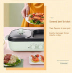 2-in-1 Electric Hot Pot and Grill for Indoor BBQ