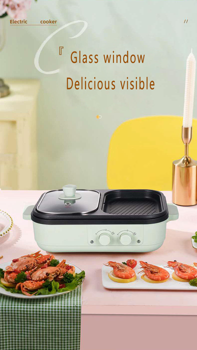 2-in-1 Electric Hot Pot and Grill for Indoor BBQ