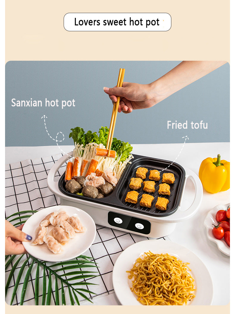2-in-1 Electric Hot Pot and Grill for Indoor BBQ - 12