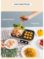 2-in-1 Electric Hot Pot and Grill for Indoor BBQ