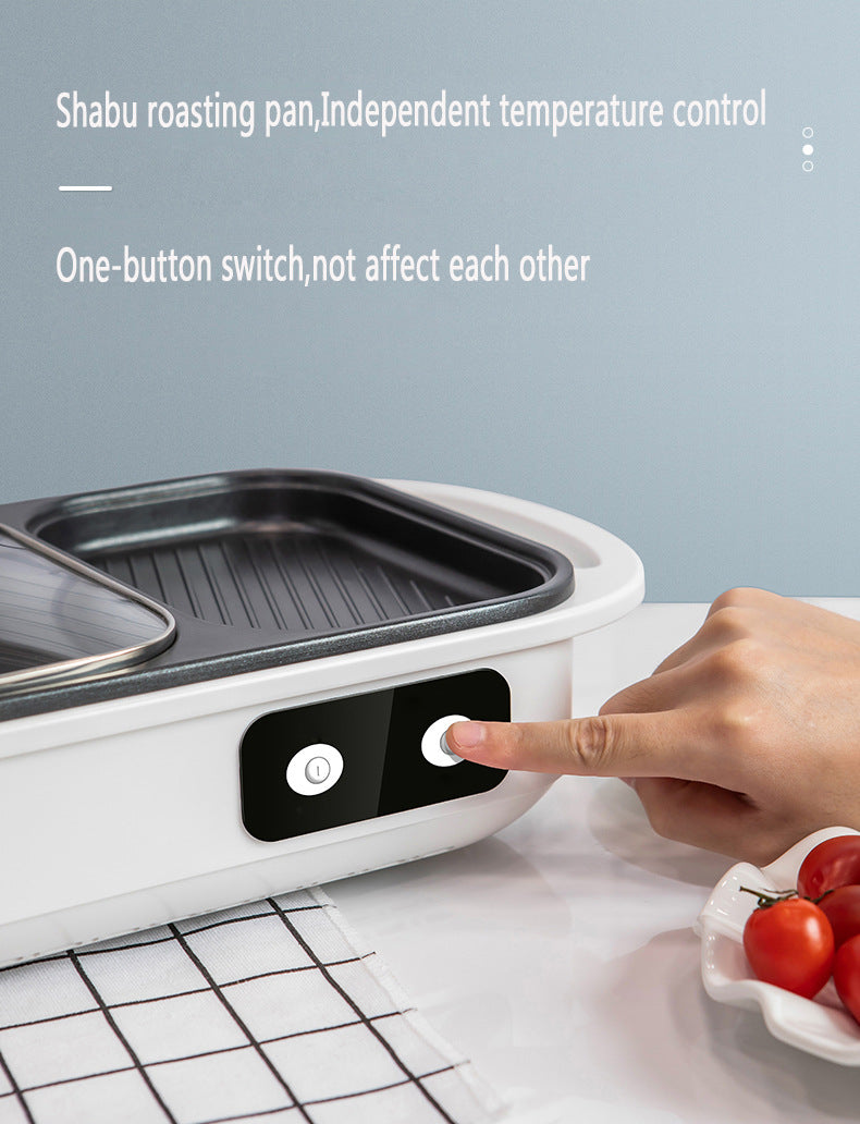 2-in-1 Electric Hot Pot and Grill for Indoor BBQ