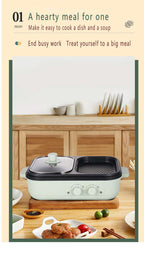 2-in-1 Electric Hot Pot and Grill for Indoor BBQ