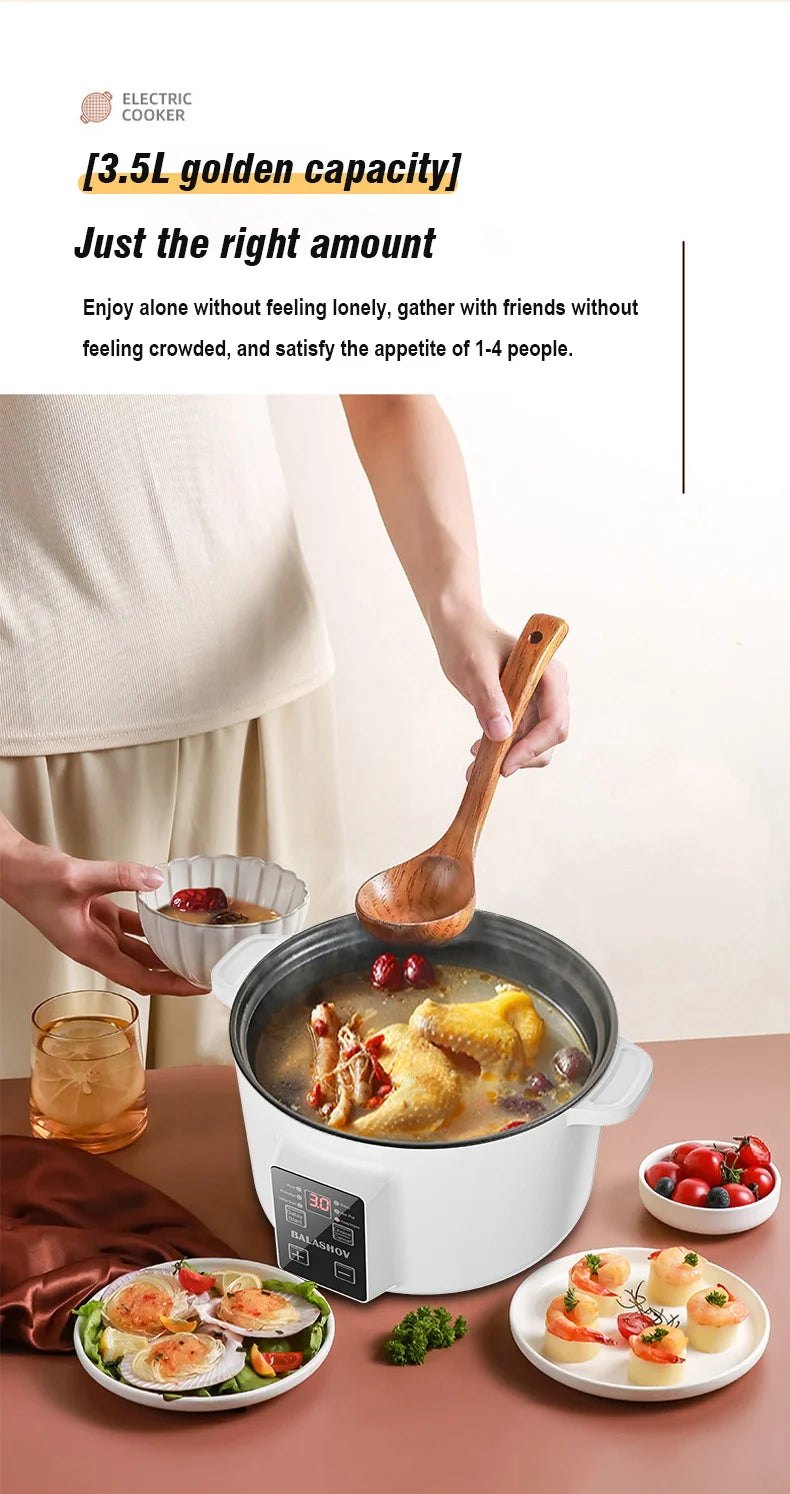 Multifunction 3.5L Non-Stick Electric Hot Pot Cooker - 13