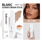 Full Coverage Cream Foundation Stick with Built-in Blending Brush