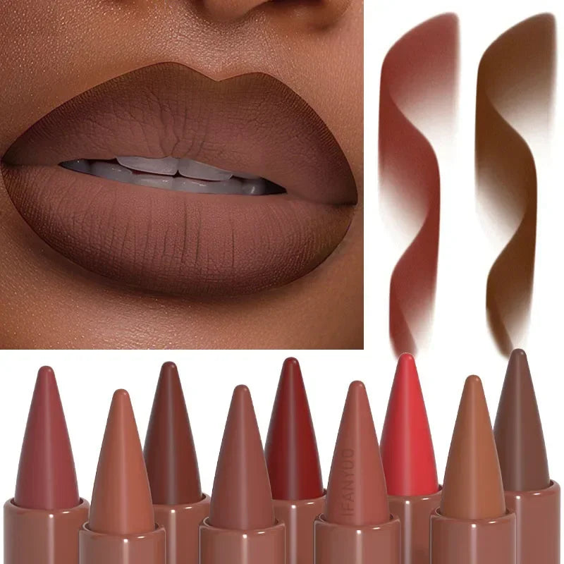 Waterproof Matte Velvet Lip Liner Crayon for Long-Lasting Makeup