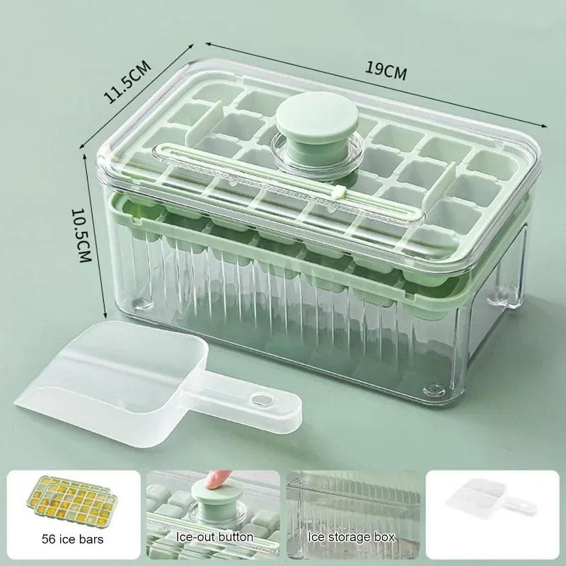 One-Press Easy Release Ice Cube Tray with Storage Box