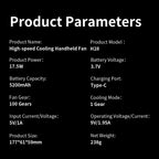 Portable Handheld Cooling Fan with Adjustable Speeds