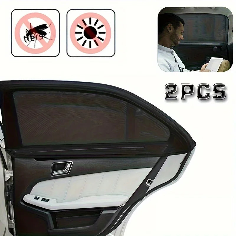 Breathable Car Window Sun Shade and Mosquito Mesh - 4