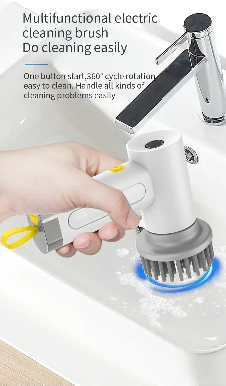 4-in-1 Electric Handheld Power Scrubber for Household Cleaning - 9