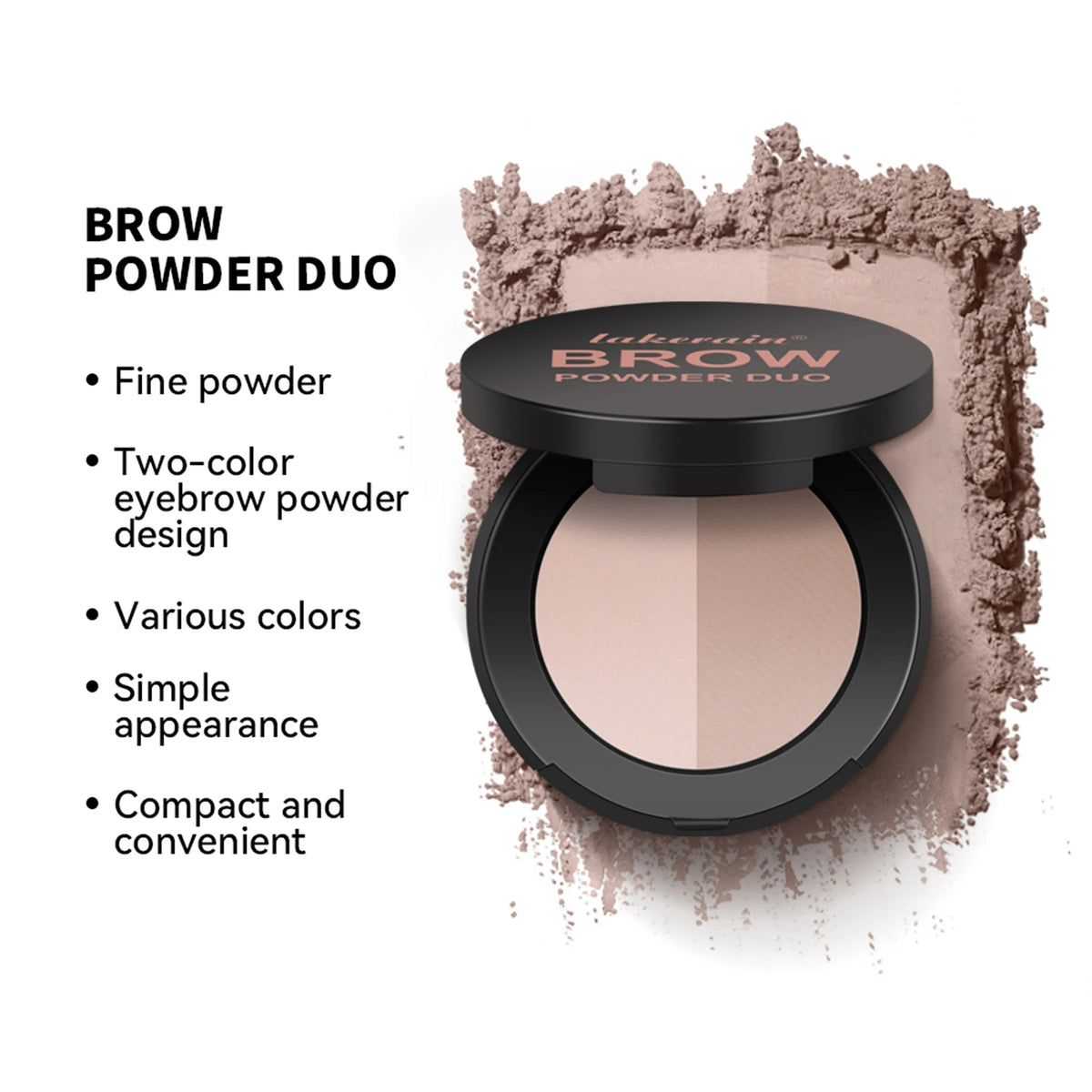 Two-Tone Eyebrow Powder Duo with Applicator Brush