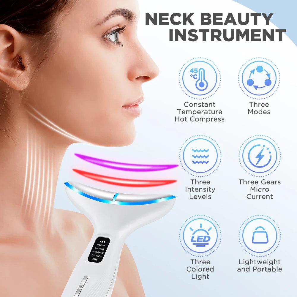LED Facial and Neck Skin Tightening Beauty Massager