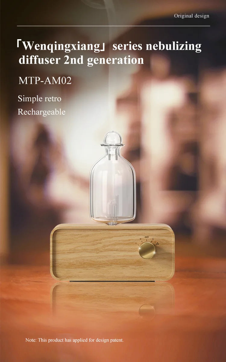 Waterless Wood and Glass Essential Oil Aromatherapy Diffuser - 6
