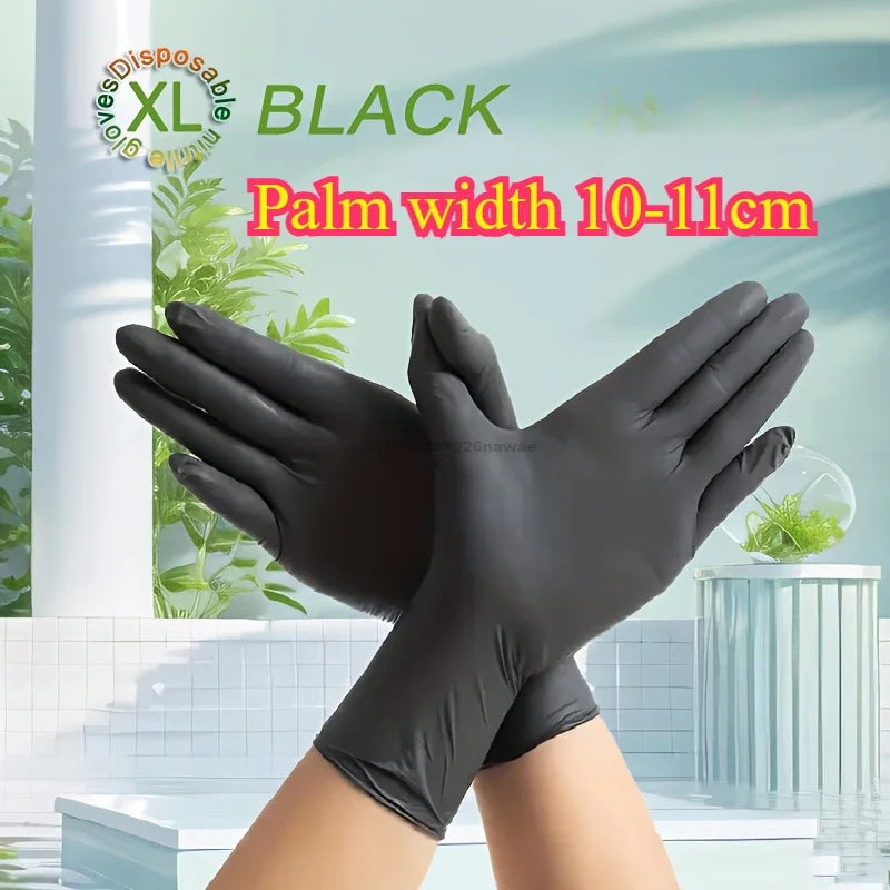 Disposable Black Nitrile Protective Gloves